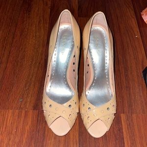 Bcbgirls Light Peach cutout open toe pump